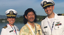 Kaye Sweetser, Jon Yoshishige, Matt Knight at Pearl Harbor