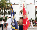 Veterans activities in front of Hepner Hall